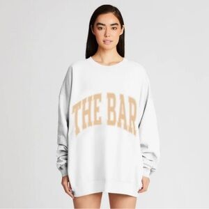 The Bar - Varsity Sweatshirt White with Tan
